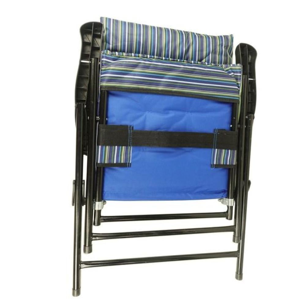 كرسي مبطن , قماش مقلم للرحلات والتخييم قابل للطي