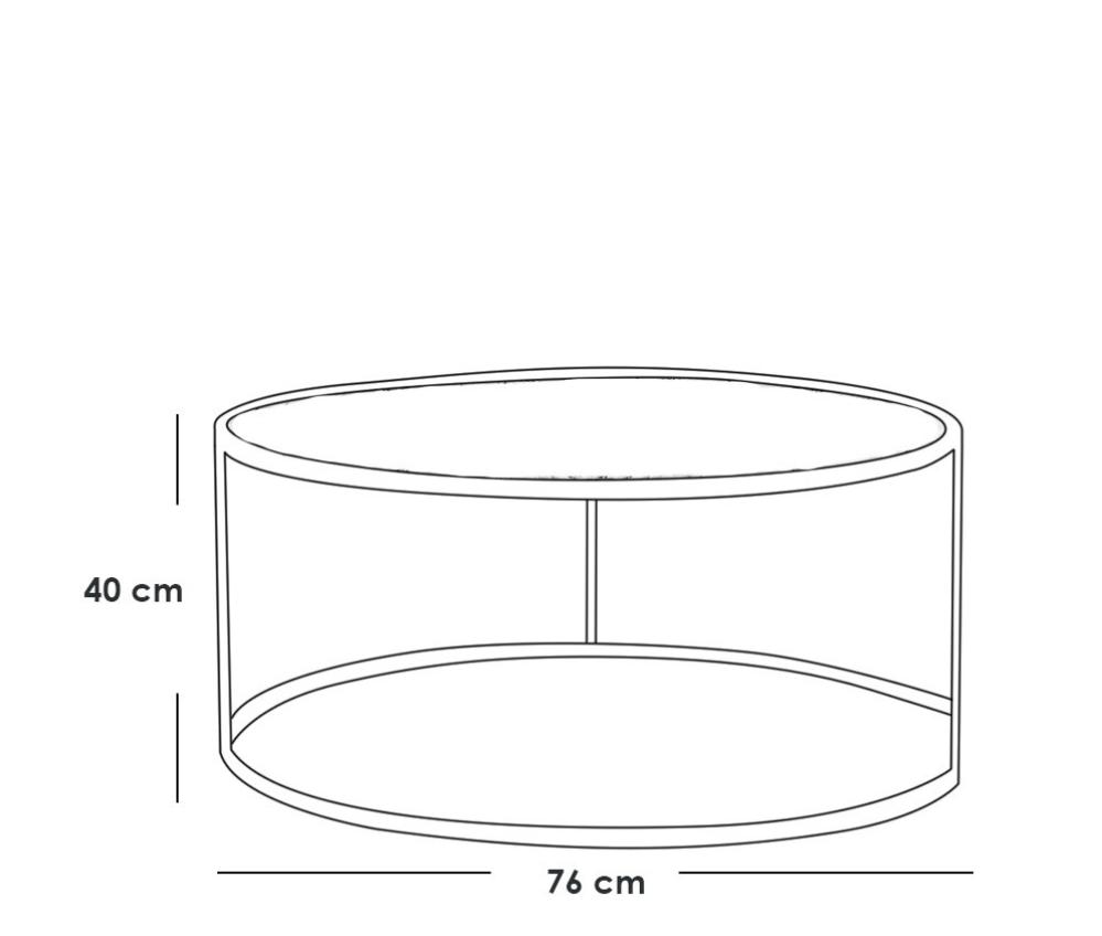 طاولة قهوة 76×40 سم - أبيض وأسود
