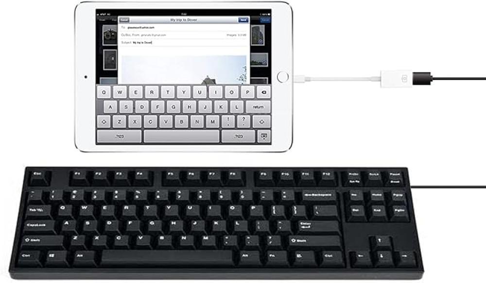 محول لايتنينج الى USB من spon لتوصيل قارئ البطاقات، ذاكرة فلاش USB، قرص يو، كيبورد، ماوس، موزعات