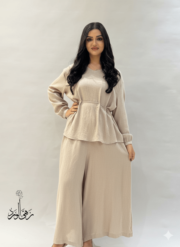 طقم شتوي قطني أنيق بقصة فضفاضة