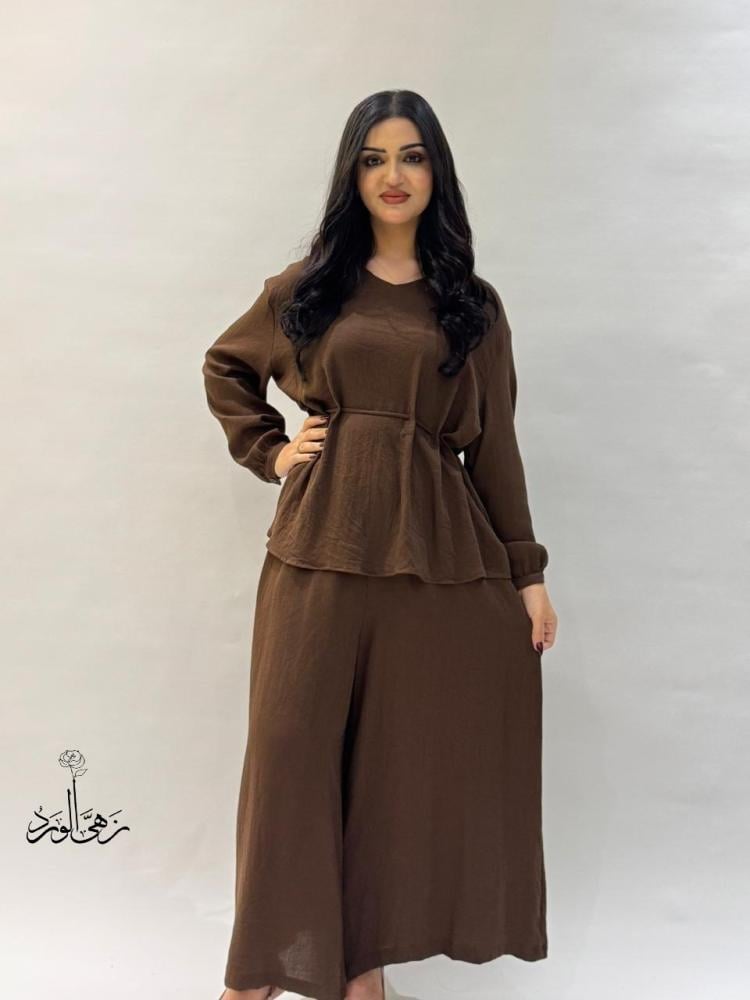 طقم شتوي قطني أنيق بقصة فضفاضة