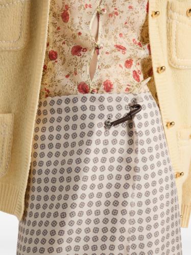 Prada تنورة تويل بطبعة