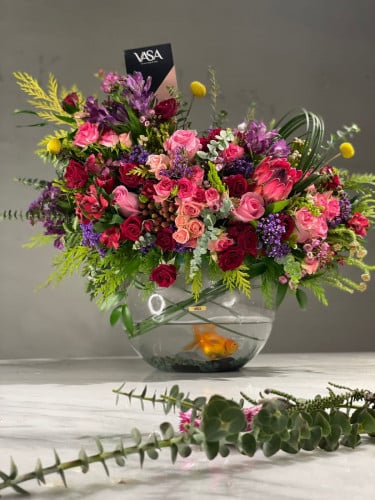 Large vase (possibility of adding fighter fish)