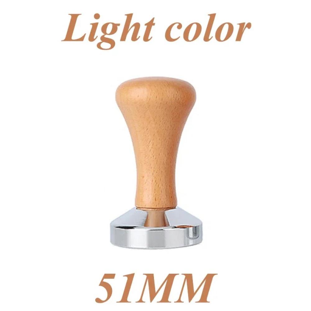 اسبريسو مسحوق القهوة الفول العبث الصحافة المطرقة 51/53/58 مللي متر الفولاذ المقاوم للصدأ قاعدة مسطحة مقبض خشبي إكسسوارات القهوة للمنزل