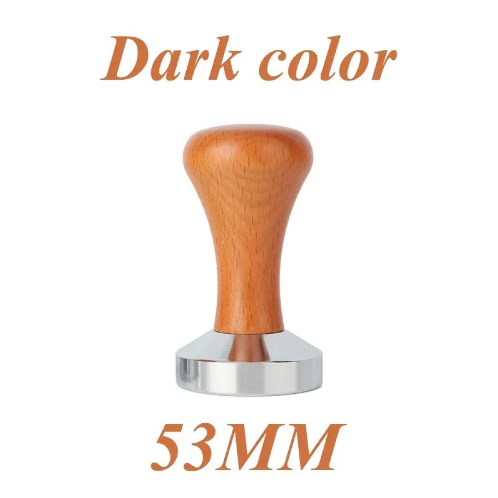 اسبريسو مسحوق القهوة الفول العبث الصحافة المطرقة 51/53/58 مللي متر الفولاذ المقاوم للصدأ قاعدة مسطحة مقبض خشبي إكسسوارات القهوة للمنزل