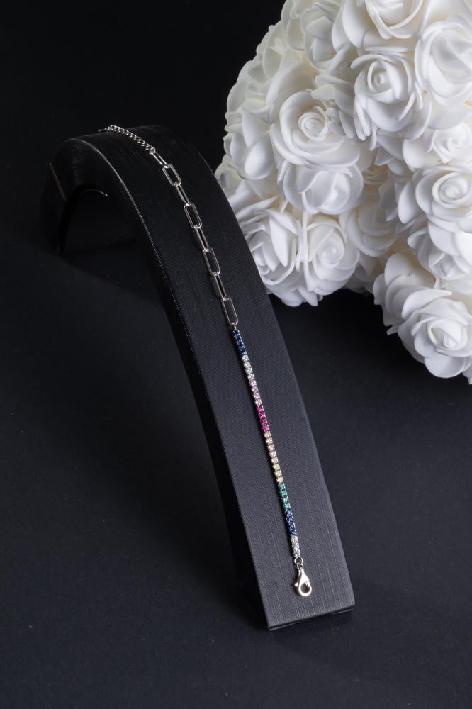 اسورة فضة عيار S925 (فصوص زيركون بلون مميز)