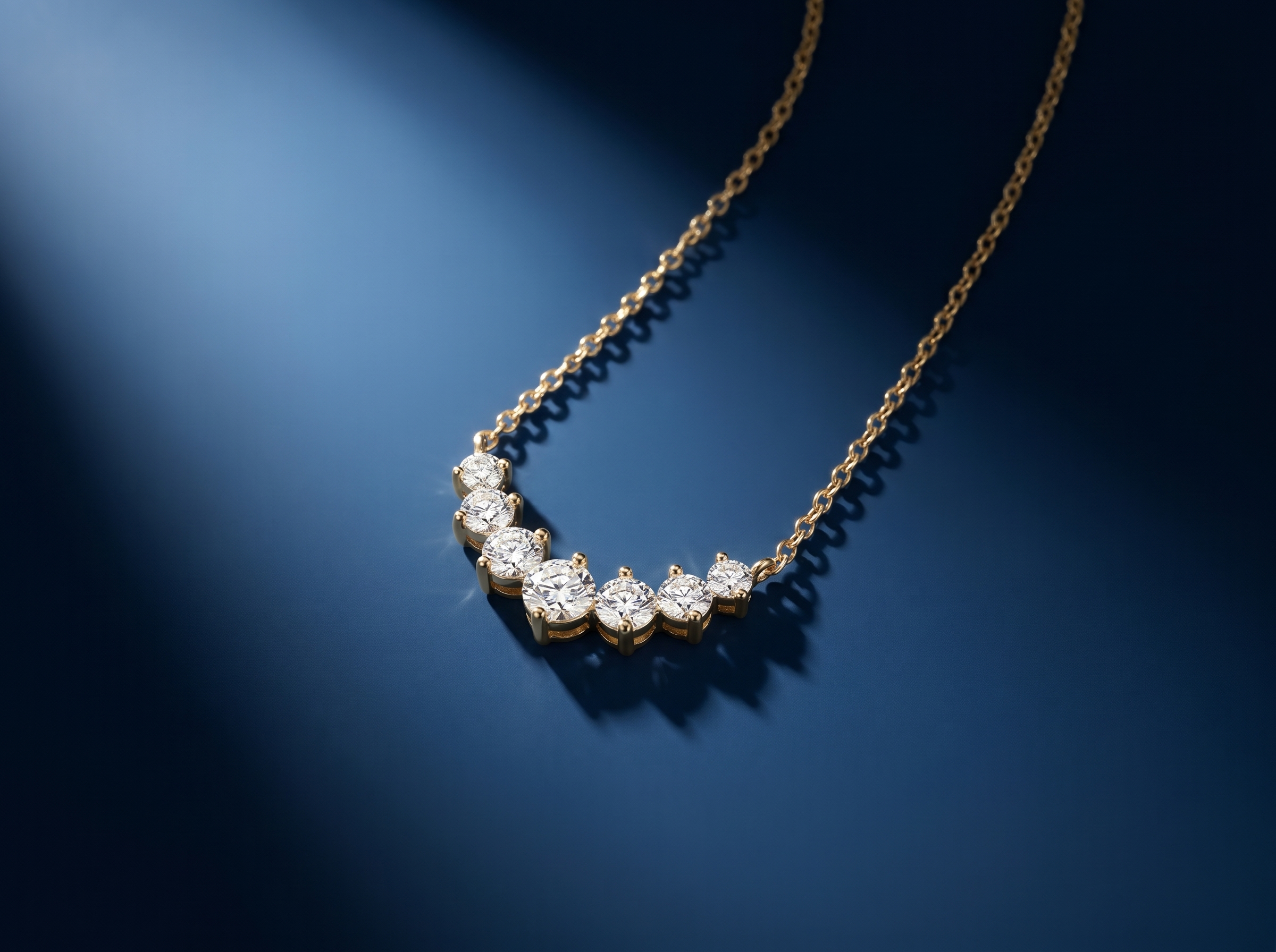 Pleiades moissanite necklace with 2ct VVS1 clear stones in 925 sterlin