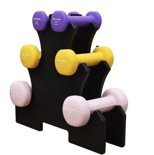 6 Dumbbell Set 6 With Rack - Pair of 1,2 &3 Lbs vh...