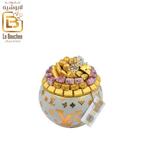 صينية لويس فيتون حجم وسط لون ابيض