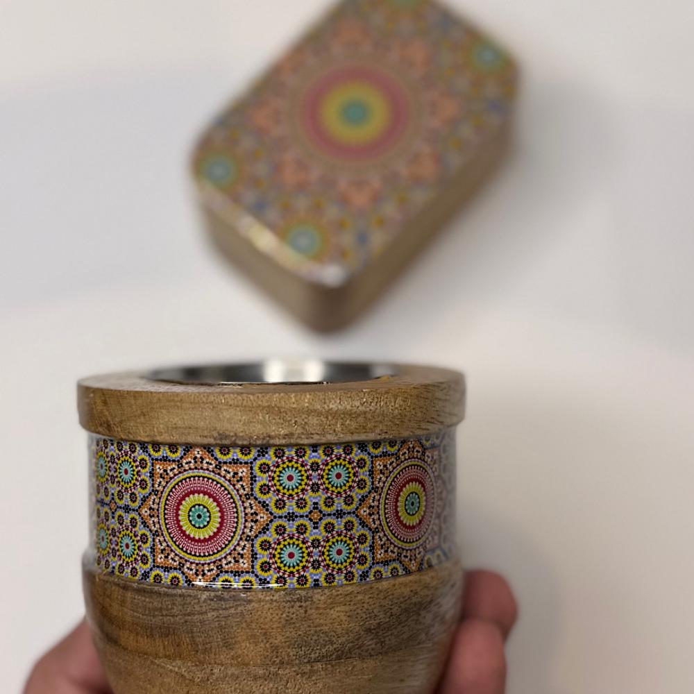 مبخرة مع صندوق صغير ديكور خزفي