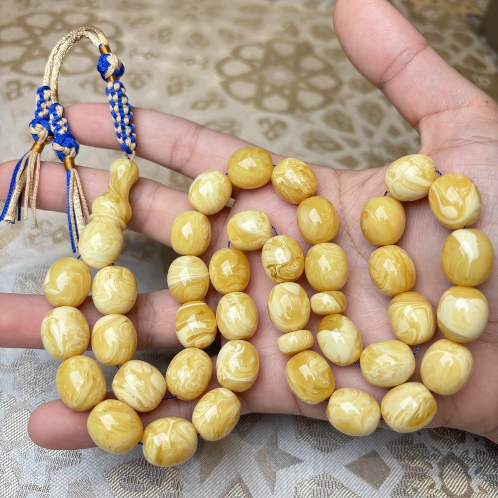 سبحة كهرمان كلنقرادي بيضاوي