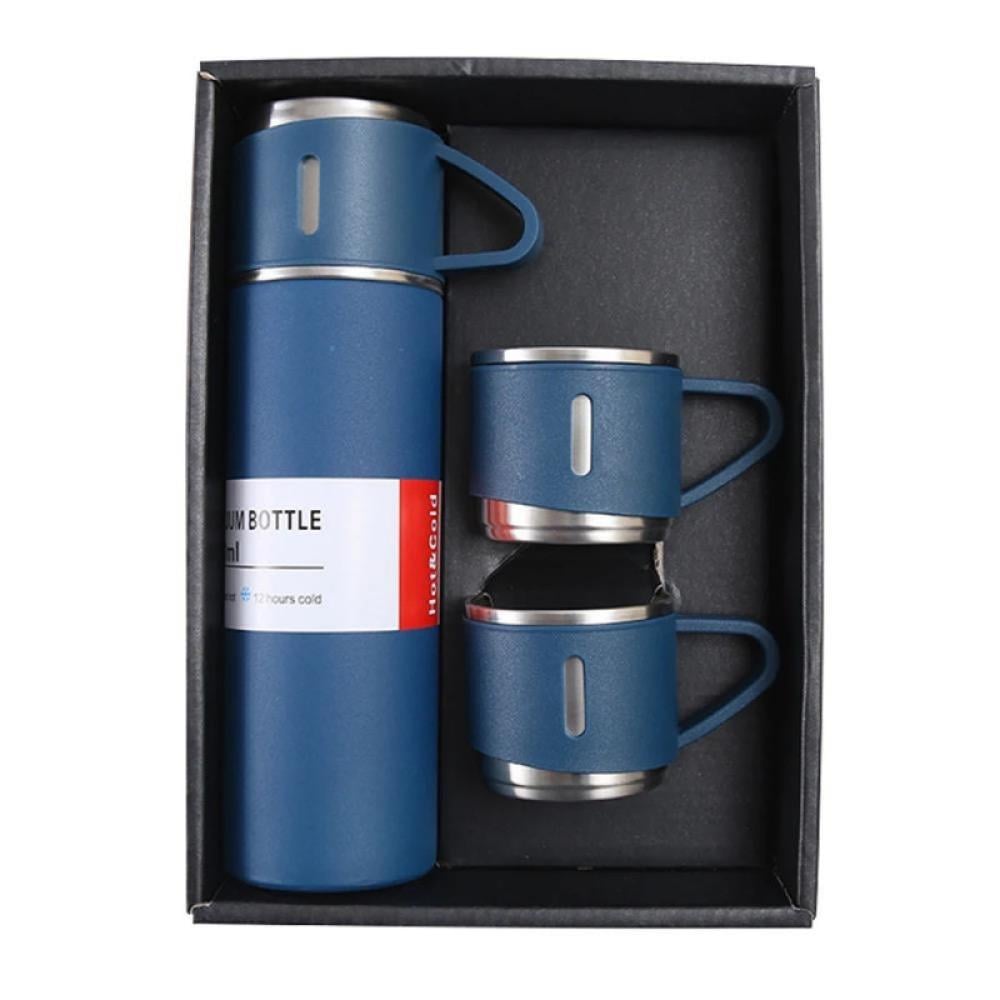 مجموعة ترمس - مق حراري مع كوبين - للحفاظ على المشروبات ساخنة وباردة - تصميم أنيق ومثالي للسفر والاستخدام اليومي