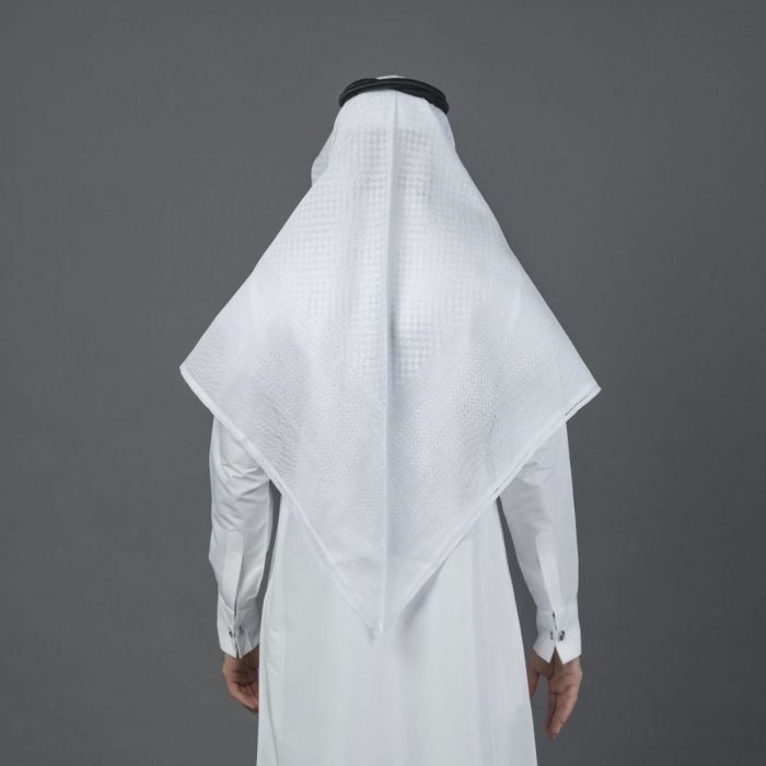 شماغ البسام بلاس ابيض انجليزي