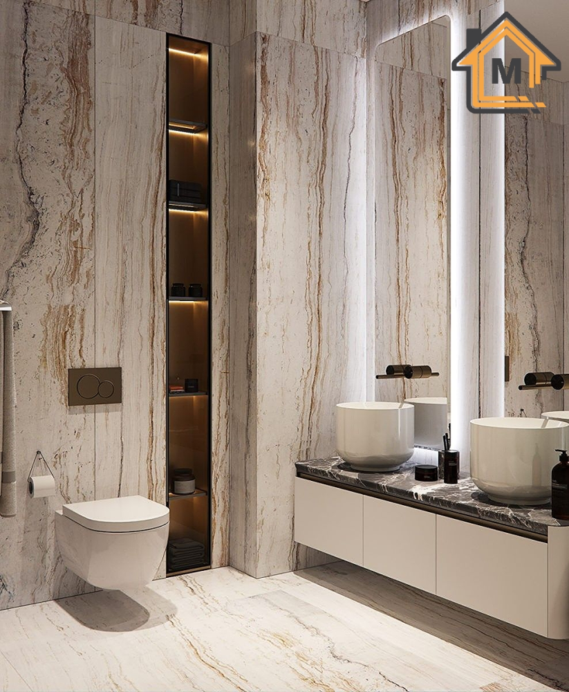 استفد إلى أقصى حد من مساحة حمامك باستخدام رفوف الجدران