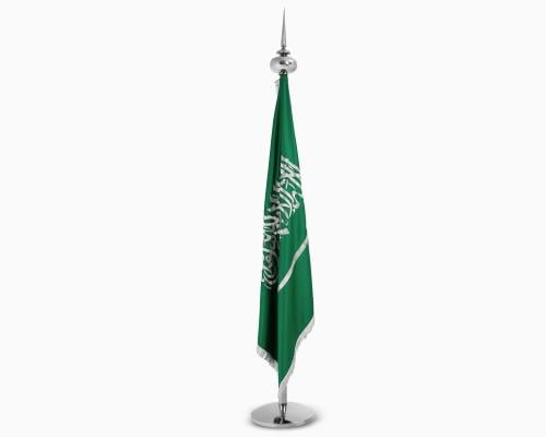 سارية بعلم المملكة فضي قابلة للتعديل حتى 2.5 متر