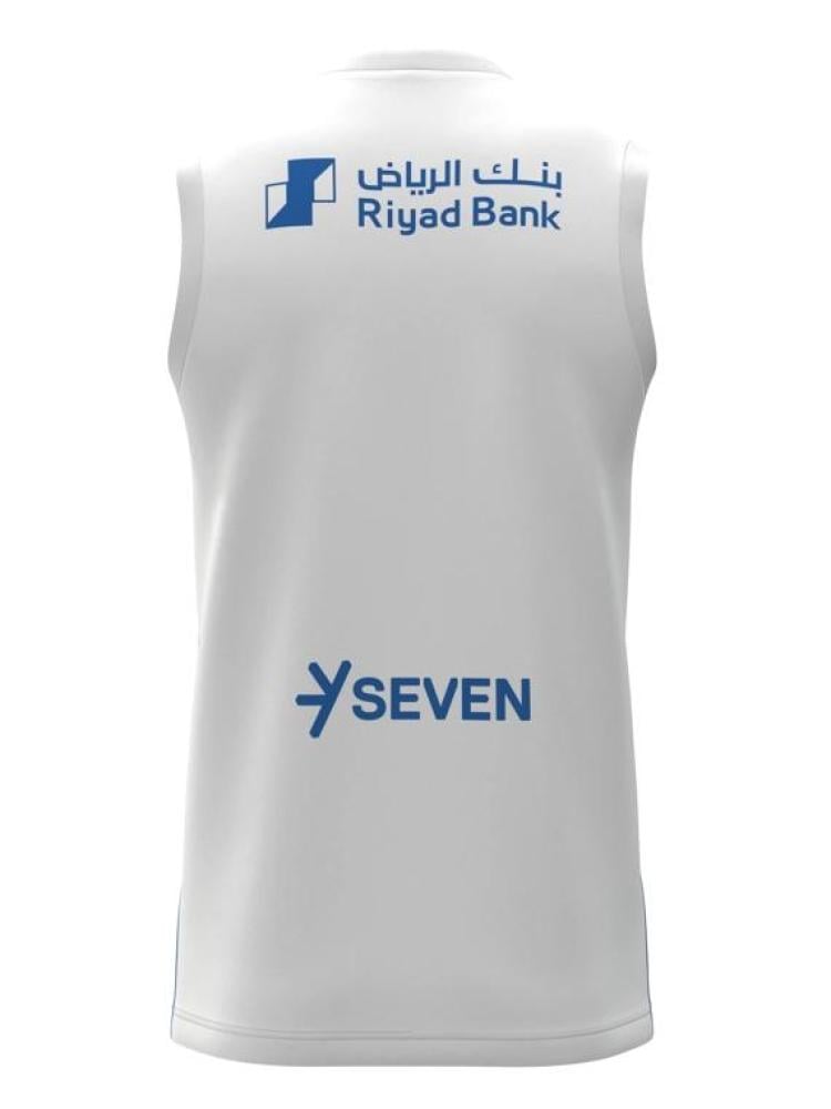 شيرت الهلال للتمارين 25-26 بدون أكمام أبيض و أزرق -روشن