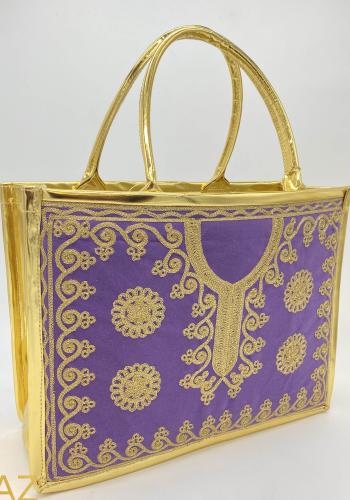شنطة سلة ترامس بنفسجي وذهبي