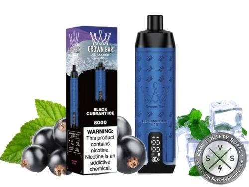 شيشة كراون بار 8000 سحبه كشمش اسود ايس من تاج الفاخر CROWN BAR 5MG