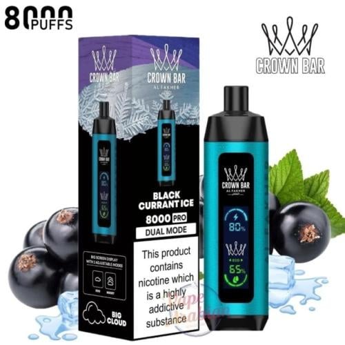 سحبة الفاخر كراون بار برو 8000 سحبة كشمش اسود منعش AL FAKHER CROWN BAR