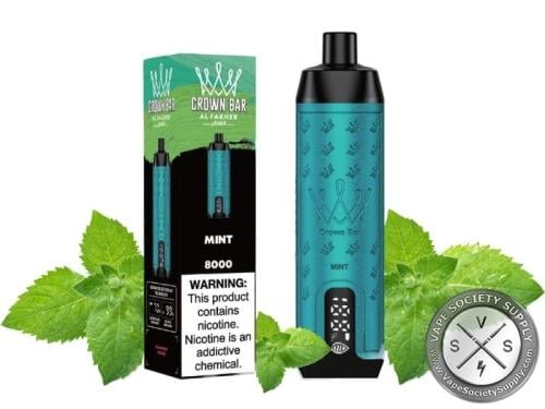شيشة كراون بار 8000 سحبه نعناع من تاج الفاخر CROWN BAR 5MG