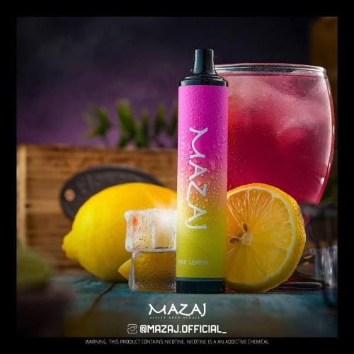 سحبة مزاج 5000 موشة ديموند ليمون وردي mazaj Diamond 5000 puffs Pink Lemon