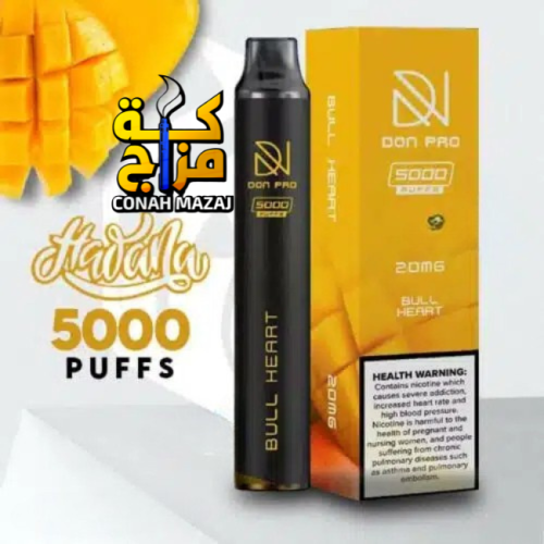 سحبة هونا 5000 موشة بنكهة مانجو Hawana DON PRO 5000 PUFFS MANGO