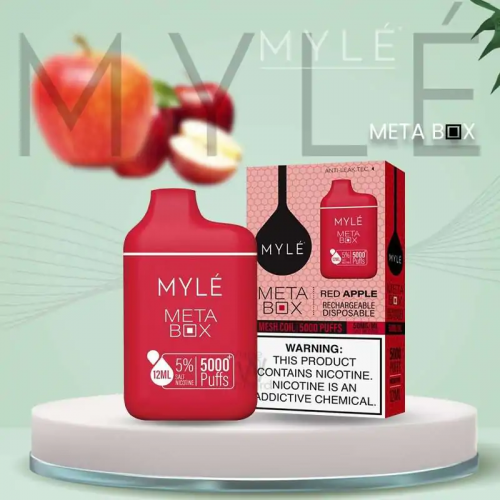 سحبة مايلي تفاح احمر 5000 سحبة Myle Meta Box Red Apple 5000 puff