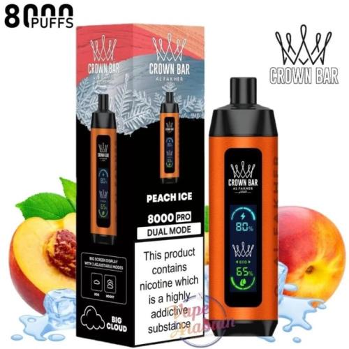 سحبة الفاخر كراون بار برو 8000 سحبة خوخ ايس AL FAKHER CROWN BAR PRO 80