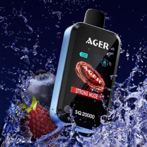 سحبة اجير اس كيو 20000 سحبة توت ازرق رازبيري AGER SQ 20000 PUFFS BLUEB