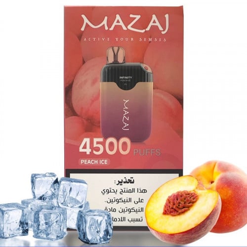 خوخ ايس 4500 بف-MAZAJ INFINTY PEACH ICE 4500 PUFFS