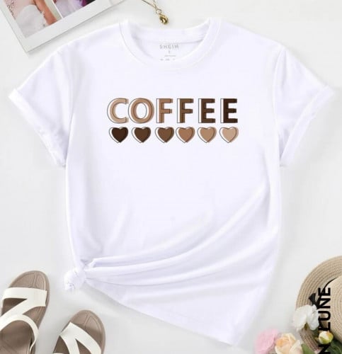تيشرت ابيض coffee