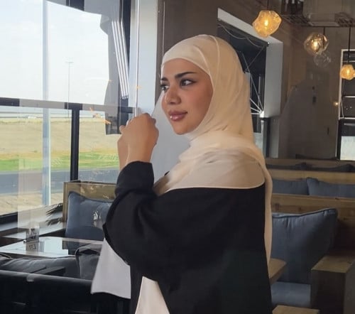 طرحة ربط ابيض