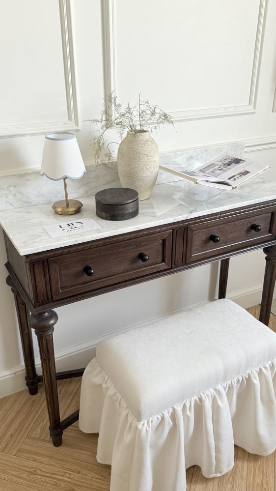 كونسول خشب بسطح رخام