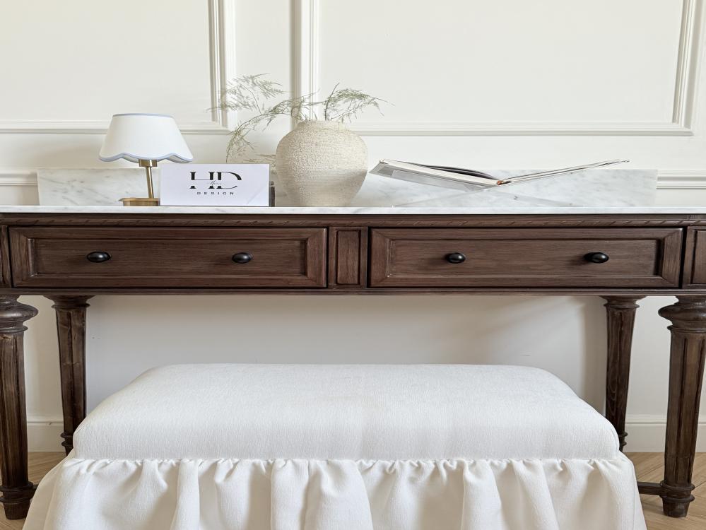 كونسول خشب بسطح رخام