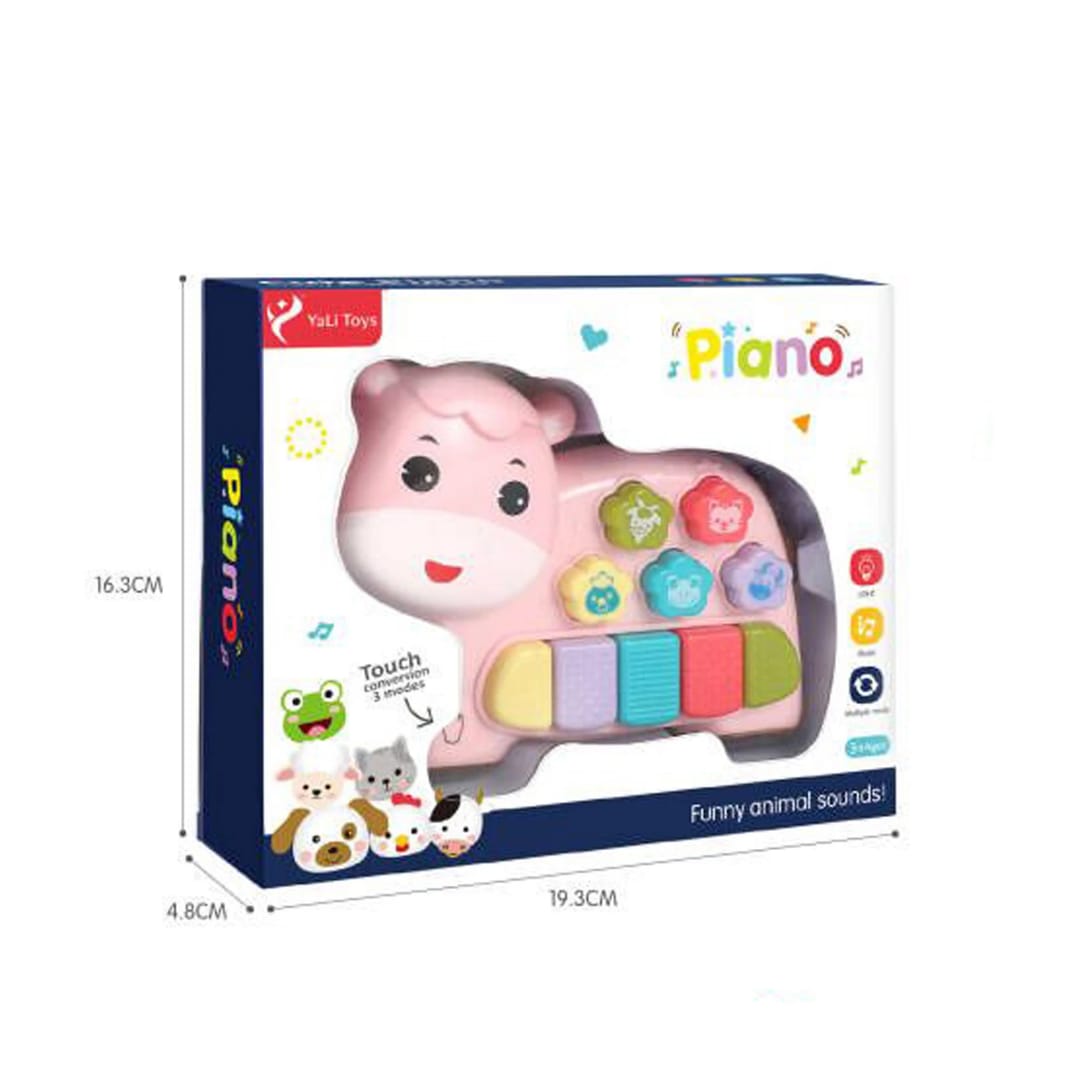 بيانو الأطفال اللطيف على شكل بقرة (Cute Piano) - أصوات حيوانات مضحكة وإضاءة تفاعلية!