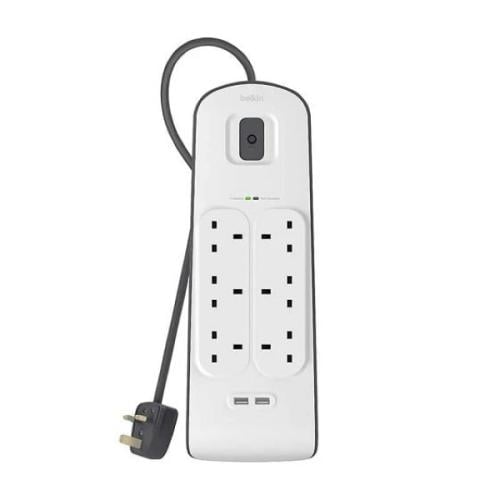 توصيلة 6 منافذ طاقه بمنفذين USB من Belkin