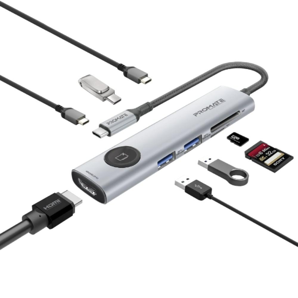 موزع بيانات USB-C عالي السرعة 9 في 1 ComandHub-Lite  من Promate