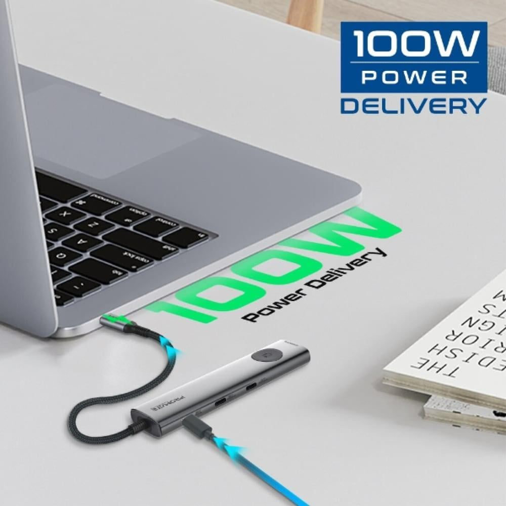 موزع بيانات USB-C عالي السرعة 9 في 1 ComandHub-Lite  من Promate