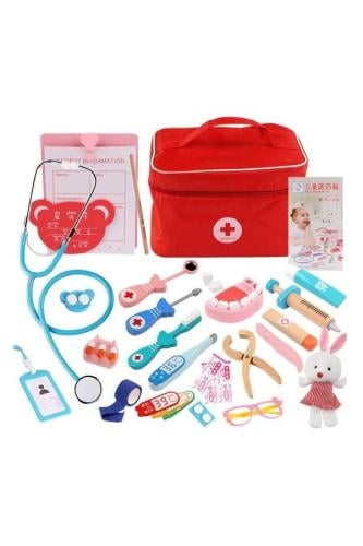 | Wooden Pretend Play Doctor Set - مجموعة أدوات ال...