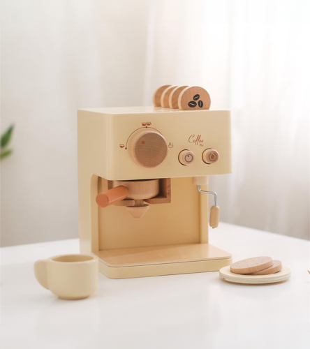 wooden coffee machine-لعبة الة صنع القهوة الخشبية