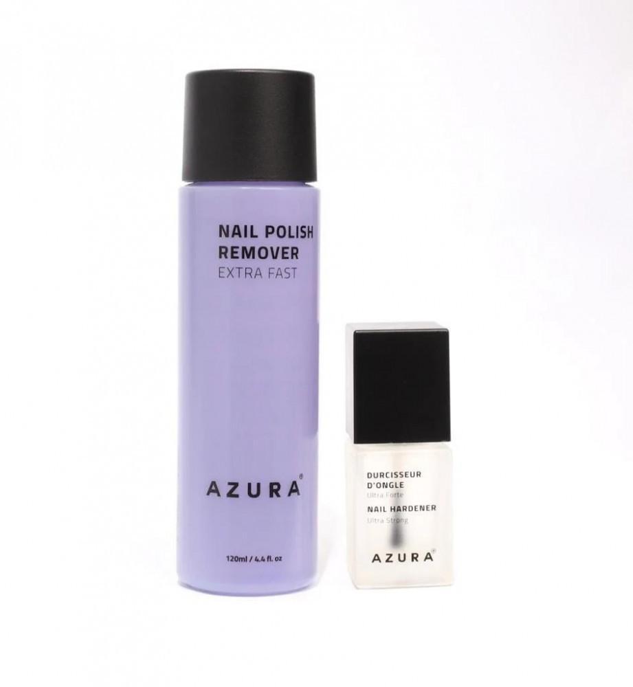 ازورا مقوي الأظافر + ازورا مزيل طلاء الأظافر