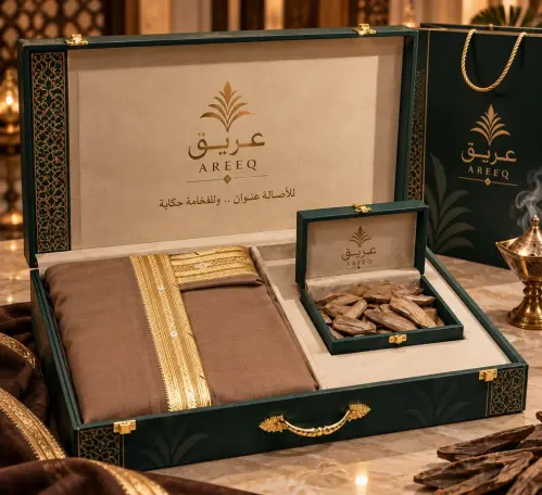 هدية فاخرة بشت + ربع كيلو عود مروكي محسن