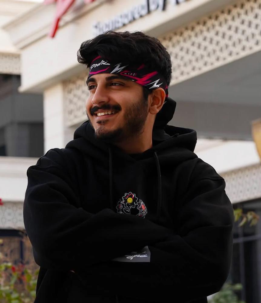 POWR Head band-black & pink