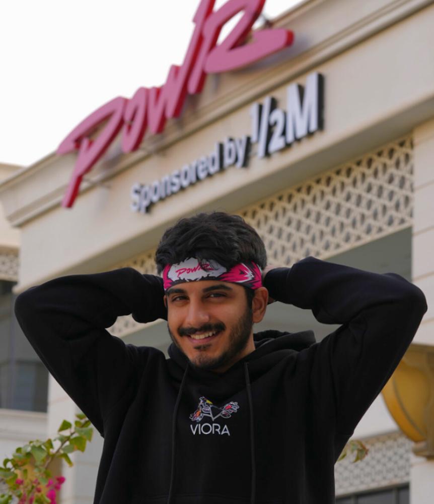POWR Head band pink & white