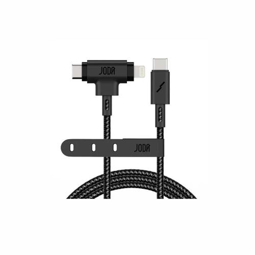 سلك جودا قماشي تايب سي الى تايب سي ولايتنينق بطول 1 متر - اسود