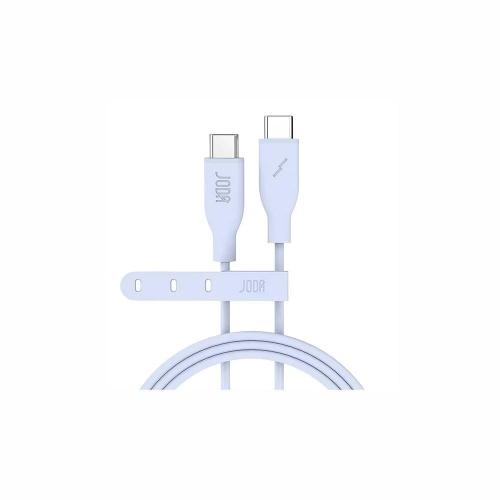 سلك جودا سيليكون تايب سي الى تايب سي بقوة 60 واط بطول 1 متر - سماوي