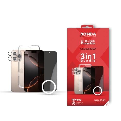 زوندا بكج حماية 3 في 1 ايفون 16 برو ماكس حفظ الخصوصية