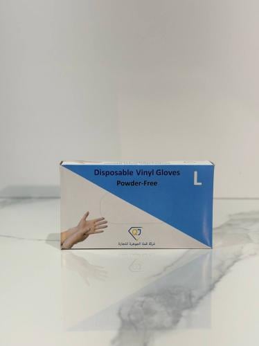 قفازات بلاستيك للاستعمال مرة واحدة – مقاس لارج (شفافة)