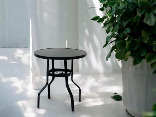 طاولة دائري زجاج اسود f5027