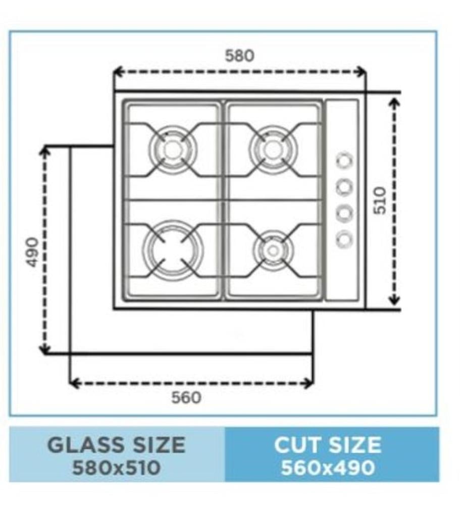 سطح بلت ان كهرباء كلفنيتور 60 سم 4 عيون سيراميك